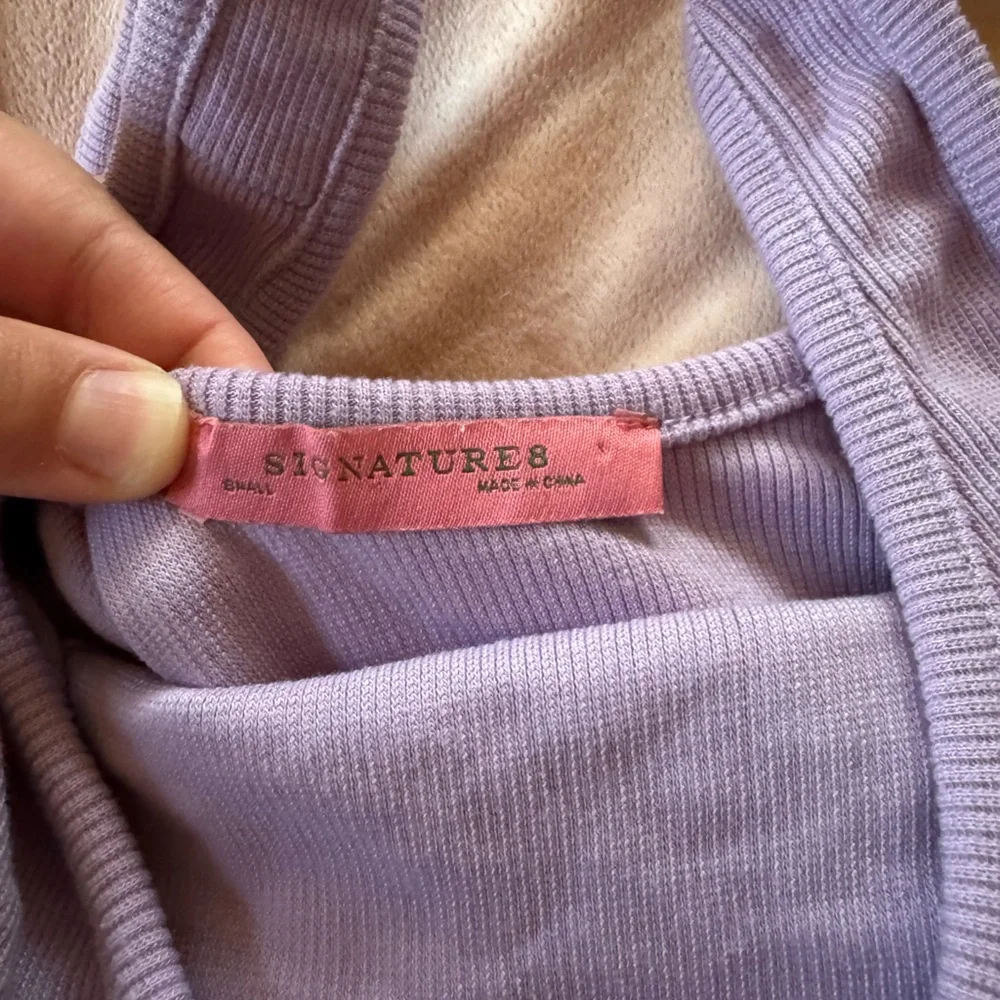 Signature Lilac Ribbed Crop Top - Picture 2 of 3